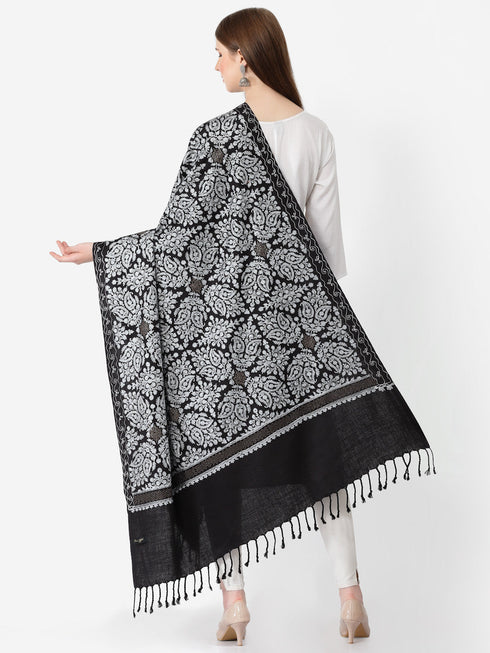 Women's Aari Embroidery and Stone Work Wool Shawl